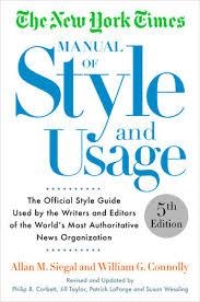 NEW YORK TIMES MANUAL OF STYLE 5TH ED | 9781101905449 | ALLAN M SIEGAL