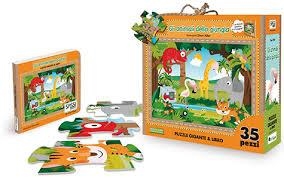 JUNGLE ANIMALS (GIANT PUZZLEANDBOOK) | 9788868600518 | SIMON MILLER