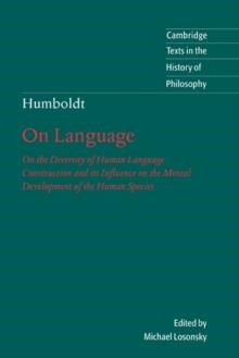 HUMBOLTD: ON LANGUAGE | 9780521667722 | WILHELM VON HUMBOLDT