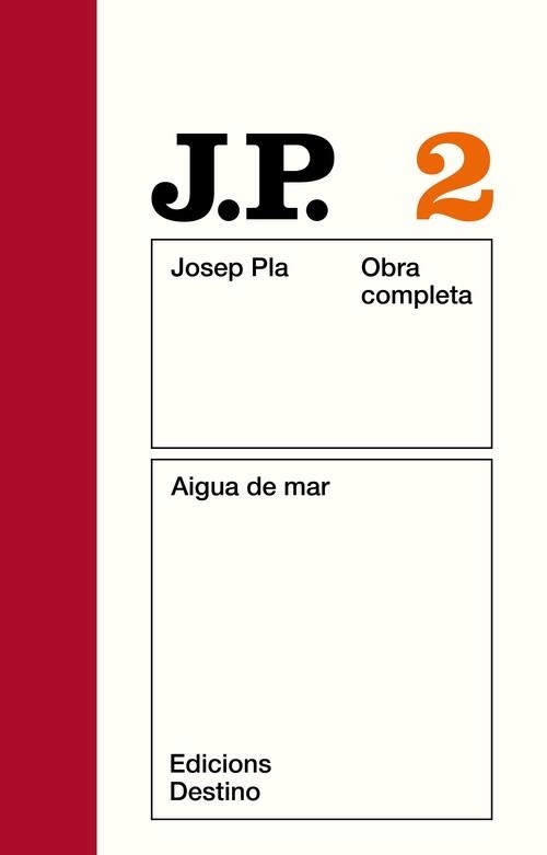 O.C.J.PLA  2 AIGUA DE MAR | 9788423304615 | Pla, Josep