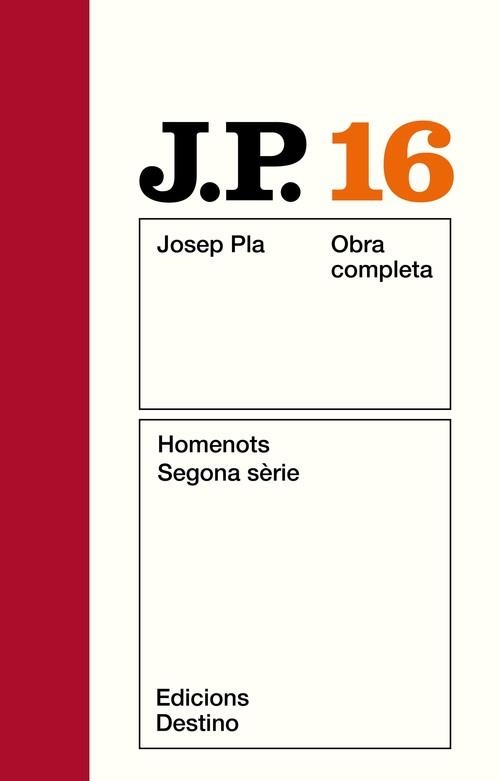 O.C.J.PLA 16 HOMENOTS 2 SERIE | 9788423305292 | Pla, Josep