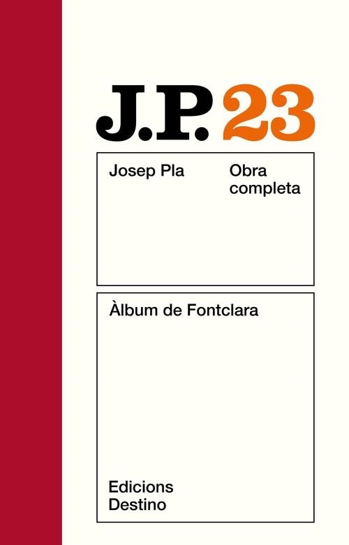 O.C.J.PLA 23 ALBUM DE FONTCLARA | 9788423316335 | Pla, Josep