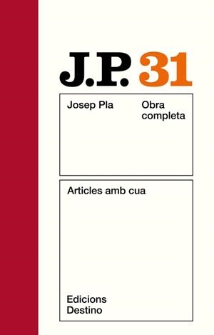 O.C.J.PLA 31 ARTICLES AMB CUA | 9788423304363 | Pla, Josep