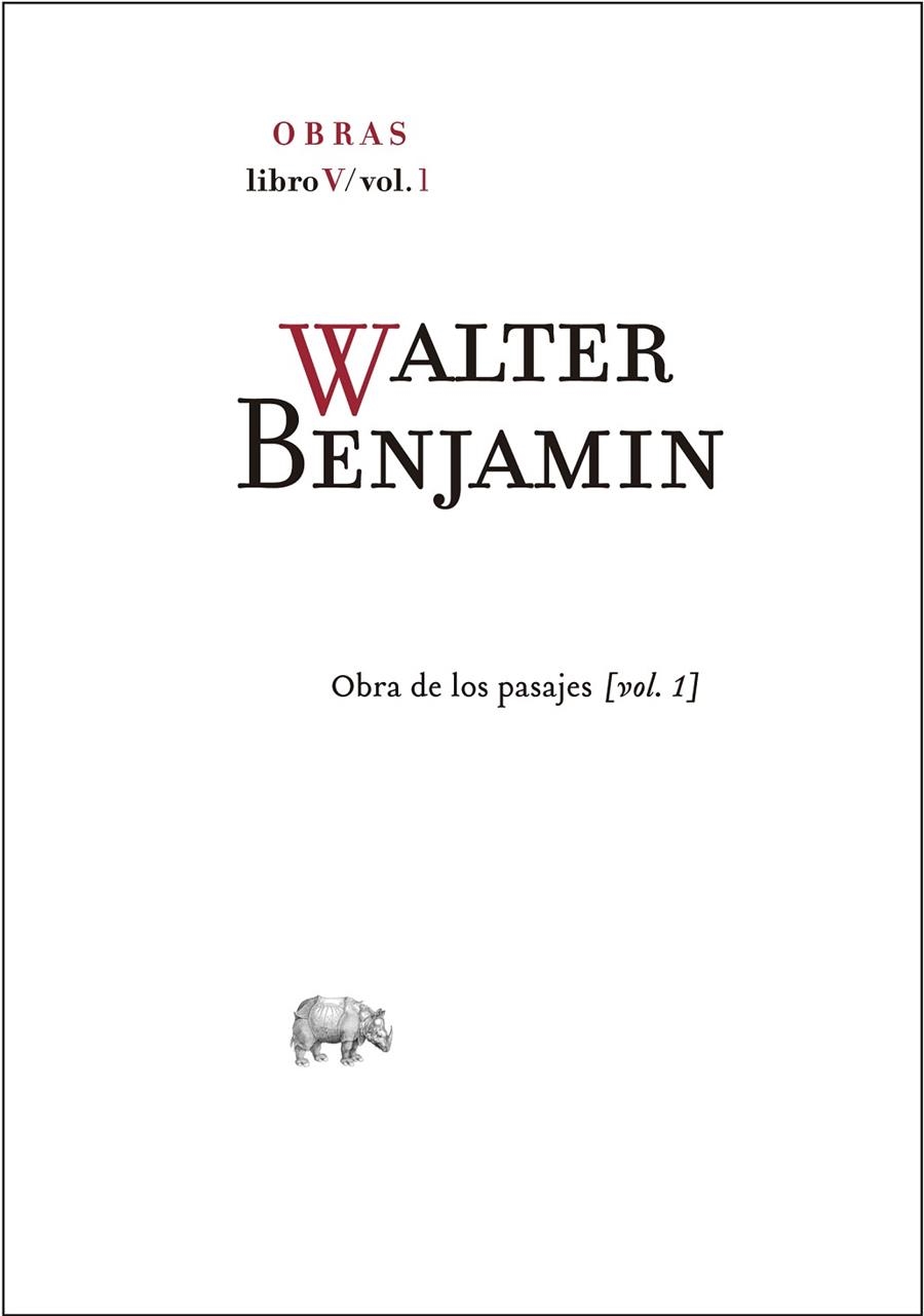 Obra completa. Libro V/vol. 1 | 9788415289777 | Benjamin, Walter