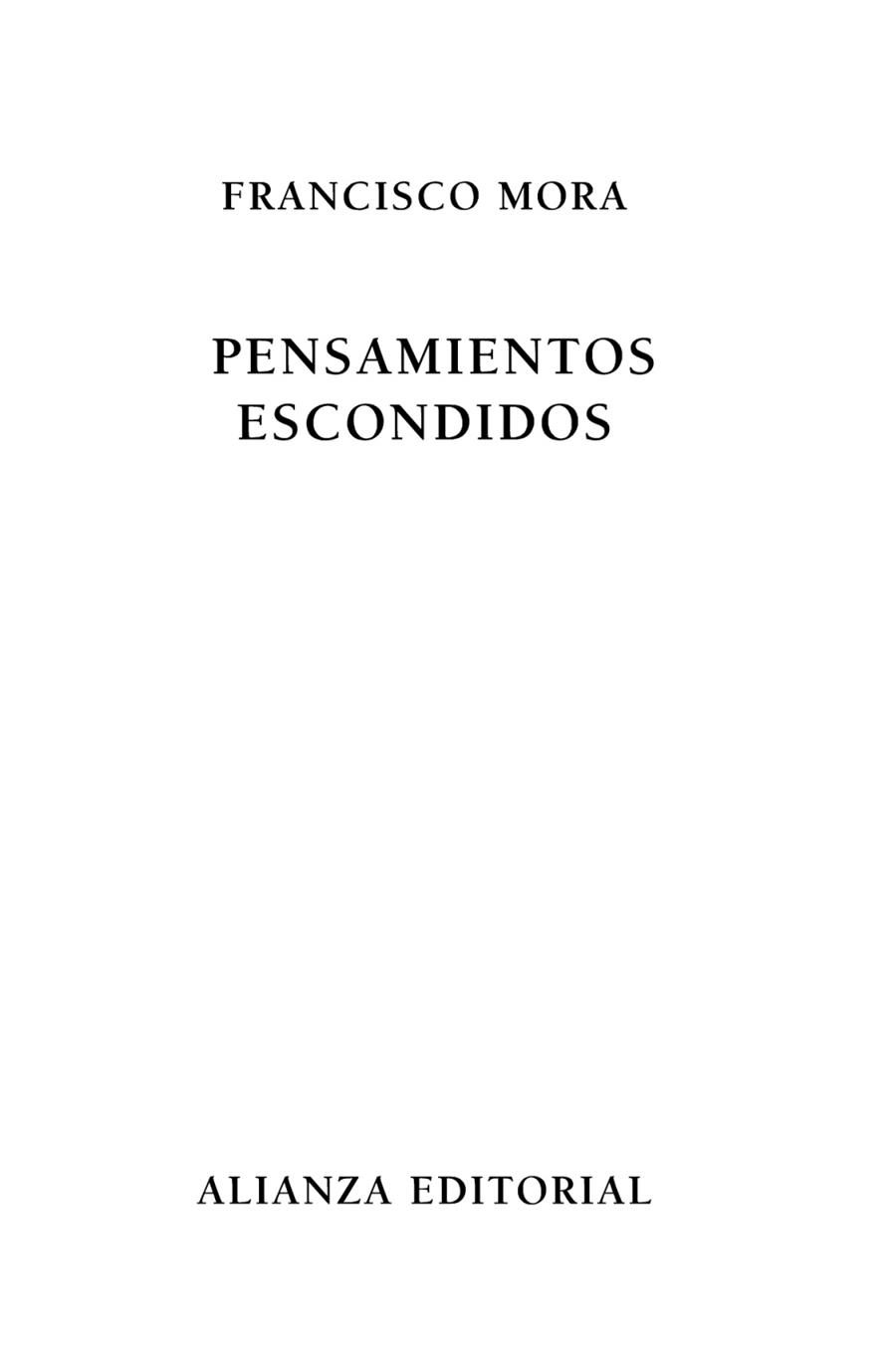 Pensamientos escondidos | 9788420609249 | Mora Teruel, Francisco