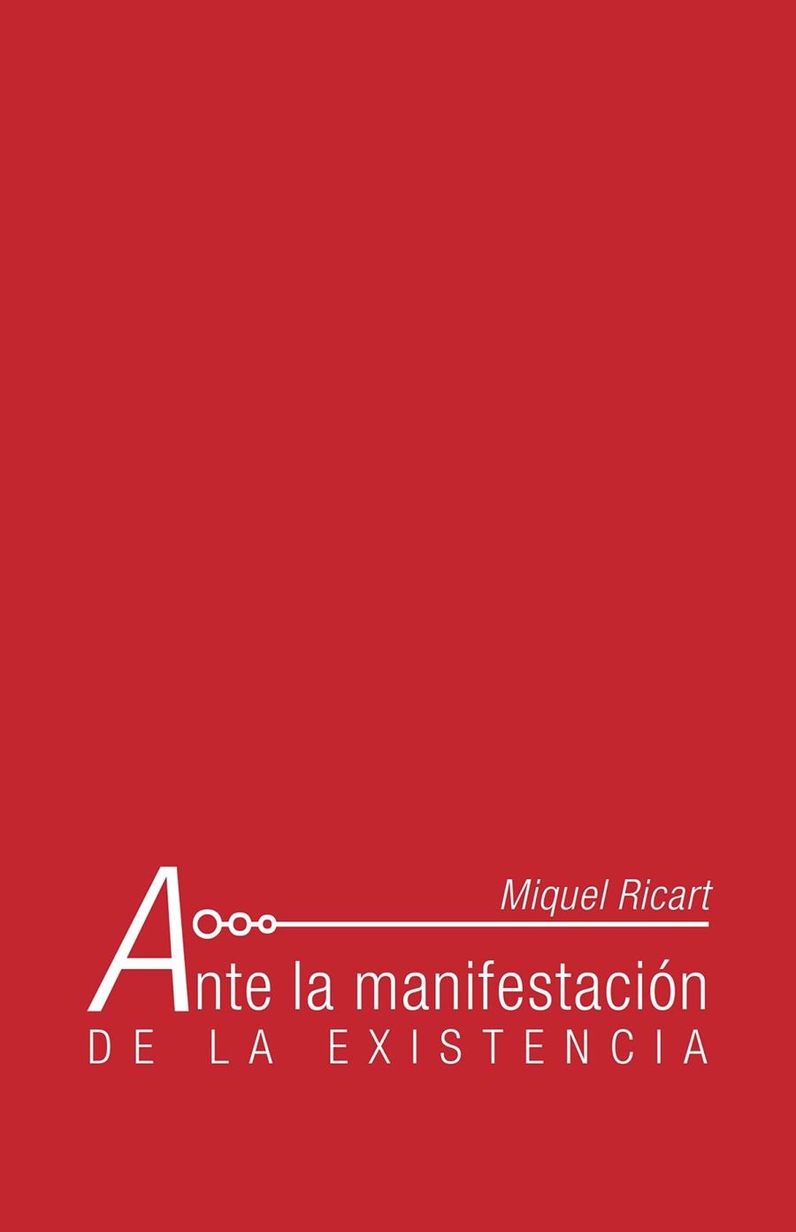 Ante la manifestación de la existencia | 9788416339037 | Ricart palau , Miquel