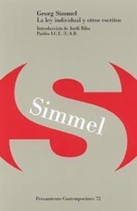 La ley individual y otros escritos | 9788449314650 | Simmel, Georg