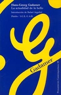 La actualidad de lo bello | 9788475096797 | Gadamer, Hans-Georg