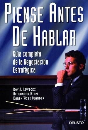 Piense antes de hablar | 9788423420605 | Hiam, Alexander;Lewick, Roy J.