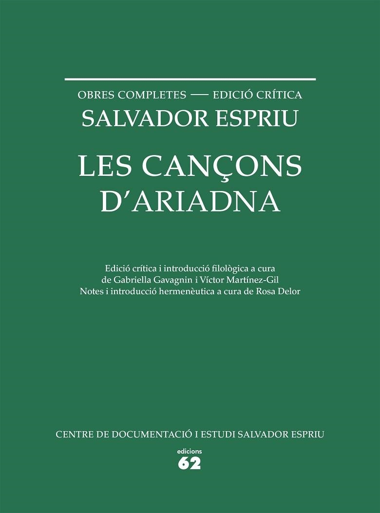 Les cançons d'Ariadna | 9788429773330 | Espriu, Salvador
