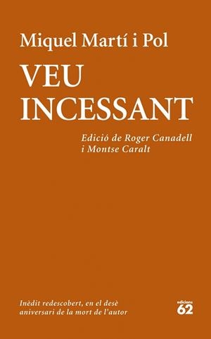 Veu incessant | 9788429772708 | MIQUEL  MARTÍ I POL