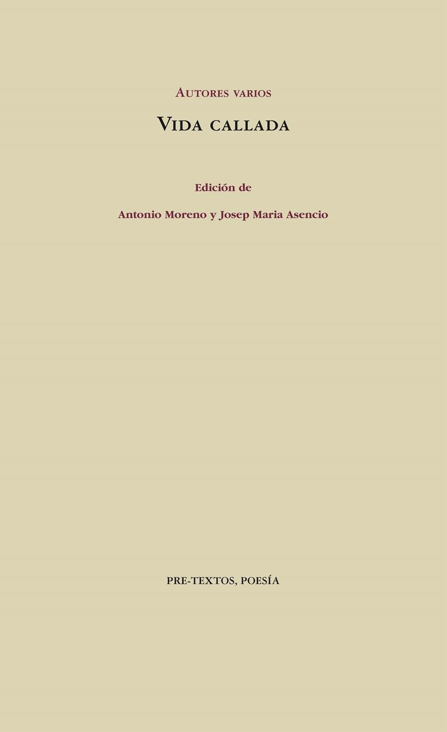 Vida callada | 9788415576761 | Varios autores