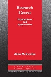RESEARCH GENRES: EXPLORATIONS AND APPLICATIONS PB | 9780521533348 | JOHN M. SWALES/ UNIVERSITY OF MICHIGAN,