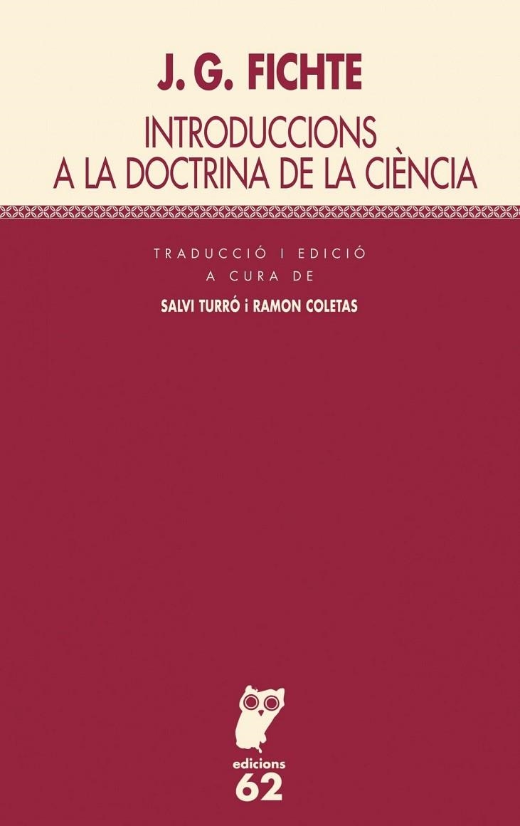 Introduccions a la doctrina de la ciència | 9788429755572 | Fichte, Johann G.