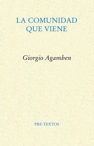 La comunidad que viene | 9788481917710 | Agamben, Giorgio