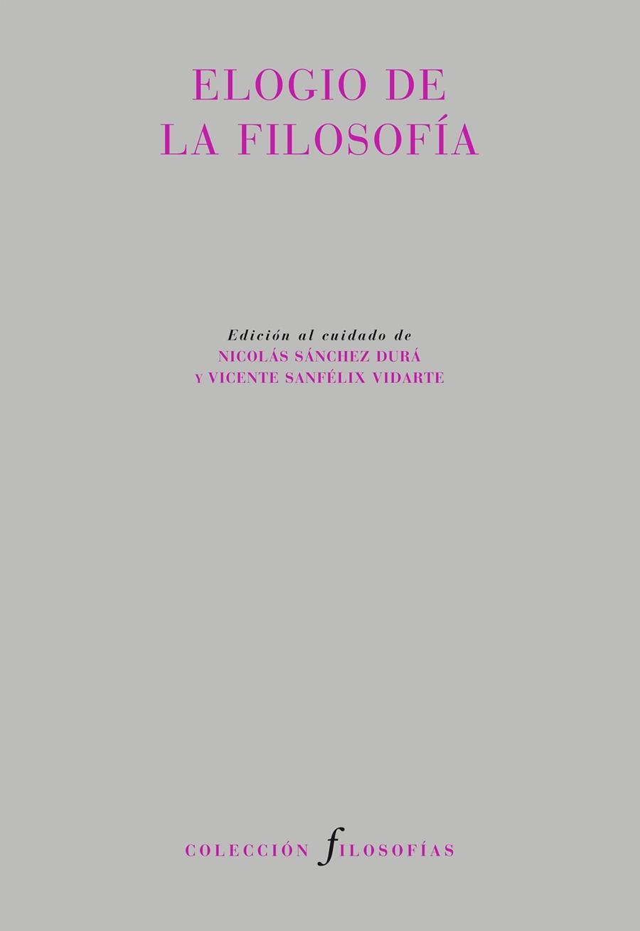 Elogio de la filosofía | 9788415576273 | Varios autores