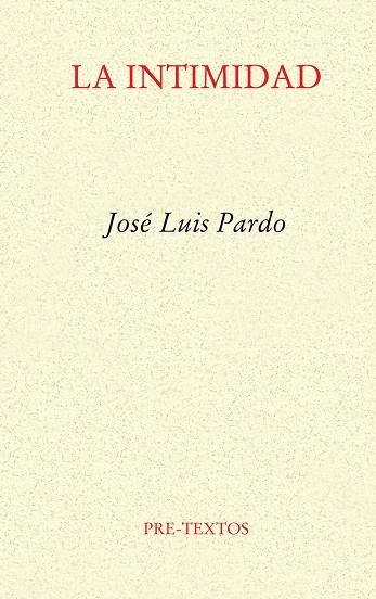 La intimidad | 9788481911237 | Pardo, José Luis