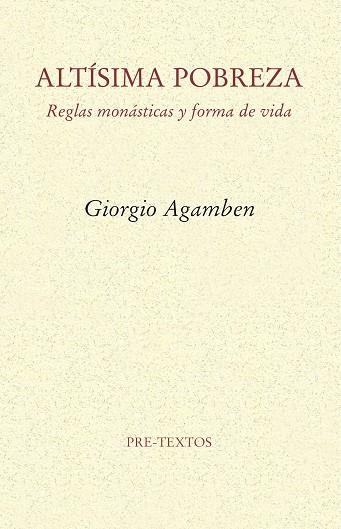 Altísima pobreza | 9788415894551 | Agamben, Giorgio