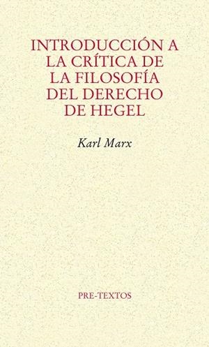 Introducción a la crítica de la filosofía del derecho de Hegel | 9788415576815 | Marx, Karl