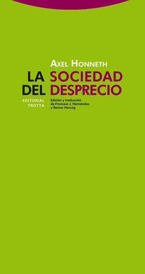 La sociedad del desprecio | 9788498792447 | Honneth, Axel