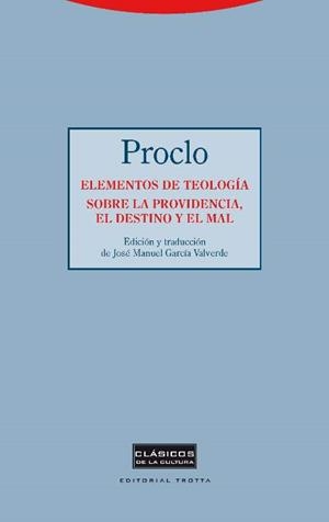 Elementos de teología. Sobre la providencia, el destino y el | 9788498796735 | de Atenas, Proclo