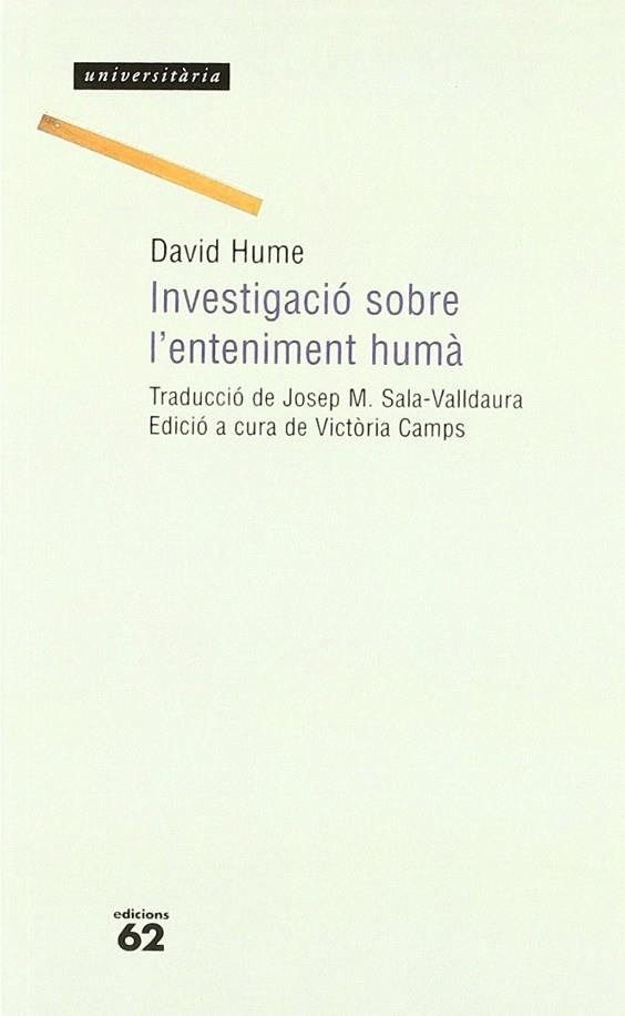 Investigació sobre l'enteniment humà. | 9788429743920 | Hume, David