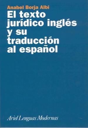 El texto jurídico inglés y su traducción al español | 9788434481152 | Borja, Anabel