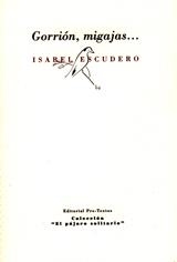 Gorrión, migajas | 9788481919073 | Escudero, Isabel