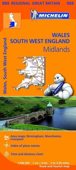 Mapa Regional Wales, South West England, Midlands | 9782067183308 | MICHELIN