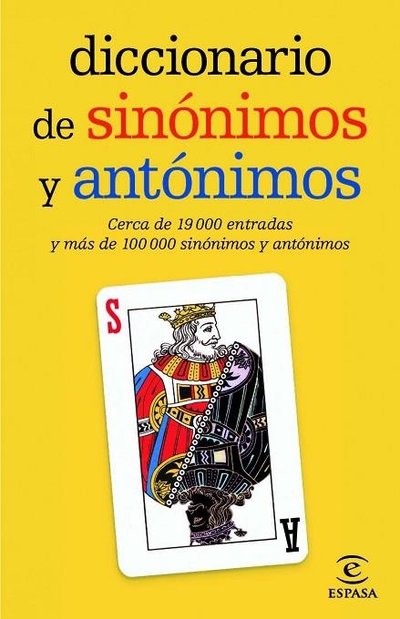 Diccionario de sinónimos y antónimos | 9788467036893 | Espasa Calpe