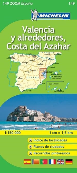Mapa Zoom Valencia y alrededores, Costa del Azahar | 9782067140684 | Varios autores