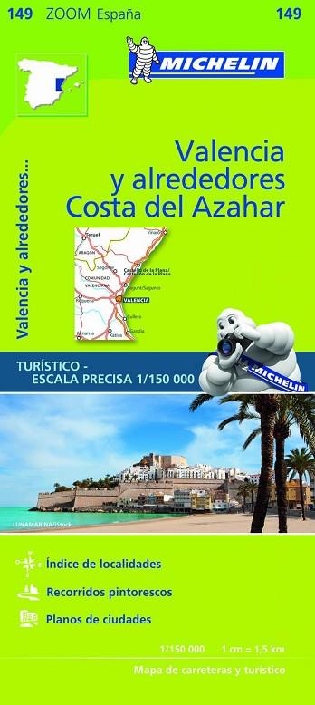Mapa Zoom Valencia y alrededores, Costa del Azahar | 9782067218253 | Varios autores
