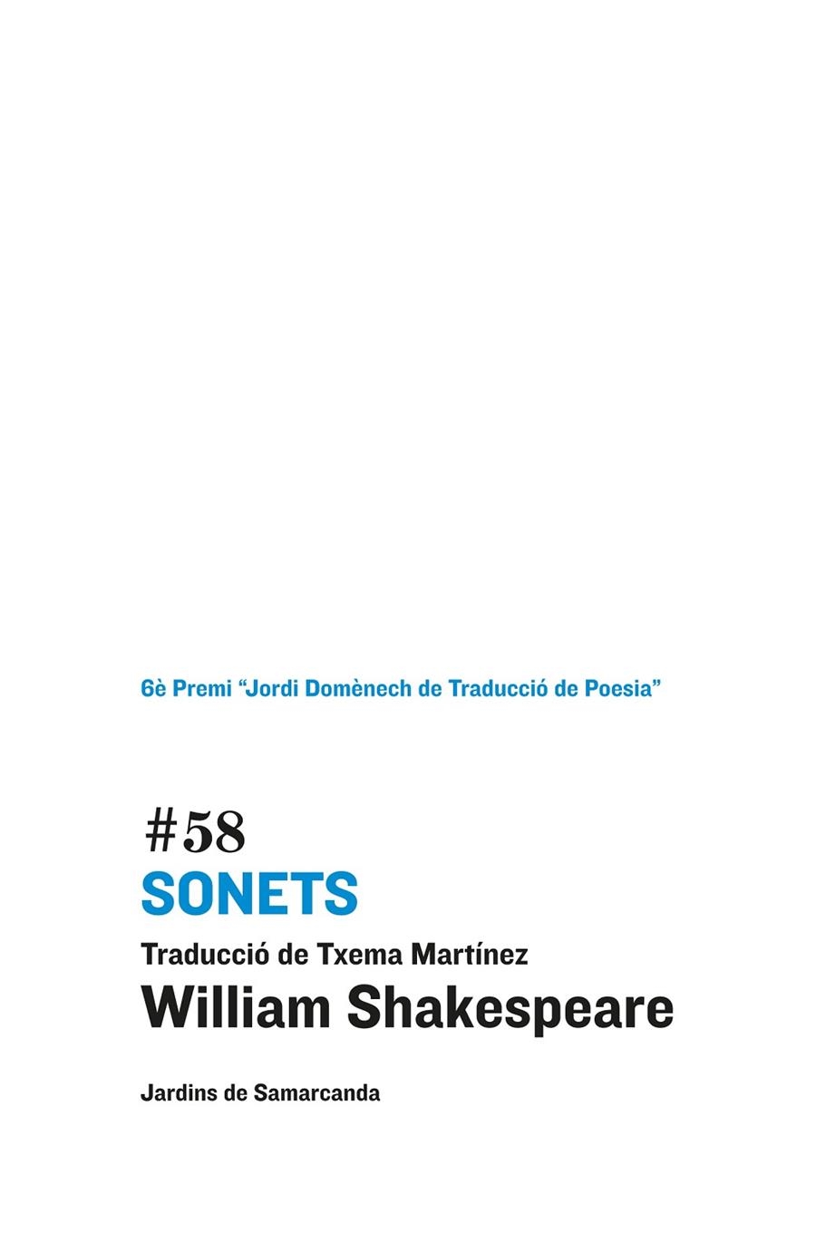 Sonets | 9788497663823 | Shakespeare, William;Martínez Inglés, Txema