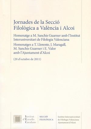Jornades de la Secció Filològica a València i Alcoi | 9788499652047
