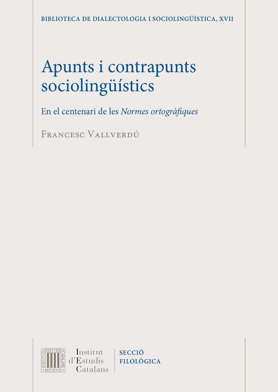 Apunts i contrapunts sociolingüístics | 9788499651644 | Vallverdú, Francesc
