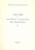 Anuari de la Societat Catalana de Filosofia, 2 | 9788472831247 | SOCIETAT CATALANA DE FILOSOFIA