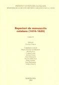 Repertori de manuscrits catalans (1474-1620). Vol IV | 9788492583058