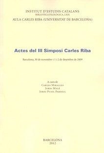 Actes del III Simposi Carles Riba | 9788499651019 | SIMPOSI CARLES RIBA