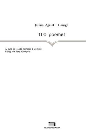 100 poemes | 9788479351557 | Agelet i Garriga, Jaume