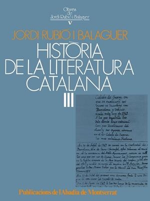 Història de la literatura catalana, III | 9788472028296 | Rubió i Balaguer, Jordi