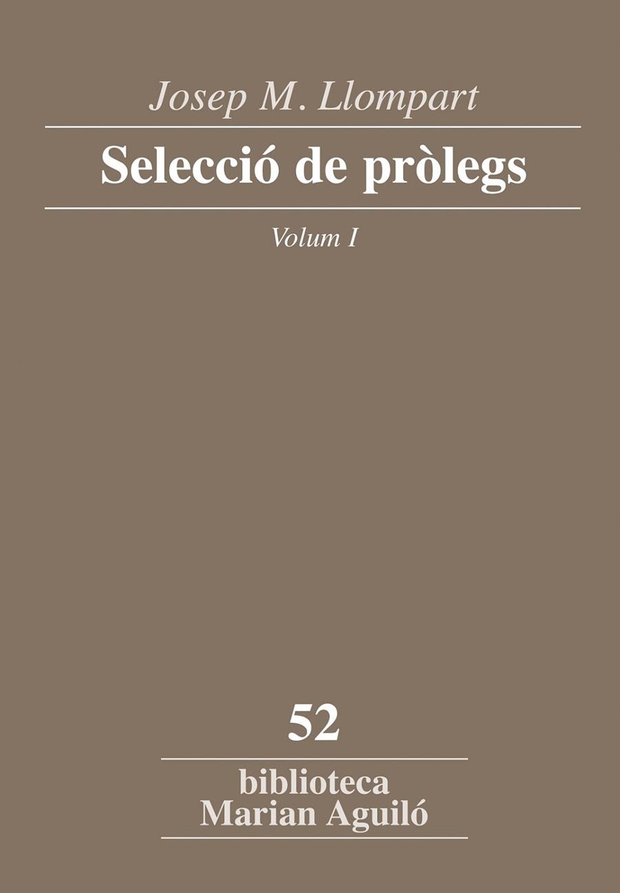 Josep M. Llompart. Selecció de pròlegs. Vol. 1 | 9788498837186 | Llompart de la Peña, Josep M.