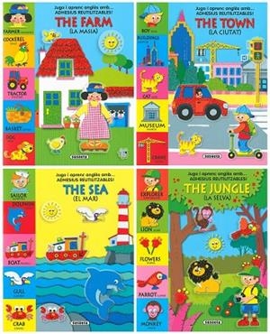 Jugo i aprenc anglès amb adhesius reutilitzables  (4 titols) | 9788467758986 | Susaeta, Equip