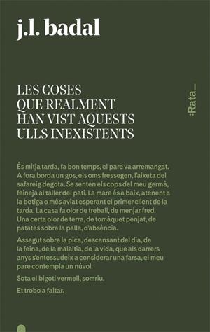 Les coses que realment han vist aquests ulls inexistents | 9788416738144 | Badal, Josep Lluís