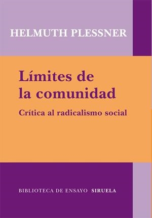 Límites de la comunidad | 9788498414097 | Plessner, Helmuth
