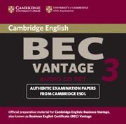 BEC VANTAGE CAMBRIDGE PRACTICE TEST 3 CD | 9780521672016 | CAMBRIDGE ESOL