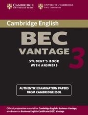 BEC VANTAGE CAMBRIDGE PRACTICE TEST 3 SB+KEY | 9780521671996 | CAMBRIDGE ESOL