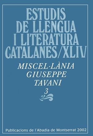 Miscel·lània Giuseppe Tavani, 3 | 9788484153337 | Varios autores