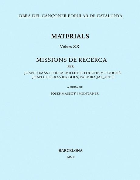 Obra del Cançoner Popular de Catalunya. Volum XX. | 9788498833379 | Massot i Muntaner, Josep