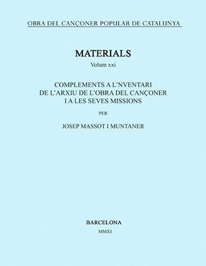 Obra del Cançoner Popular de Catalunya. Volum XXI. | 9788498834642 | Massot i Muntaner, Josep
