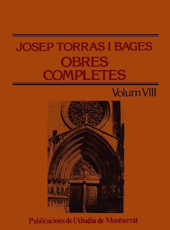 Obres completes de Josep Torras i Bages, Volum VIII | 9788478261901 | Torras i Bages, Josep